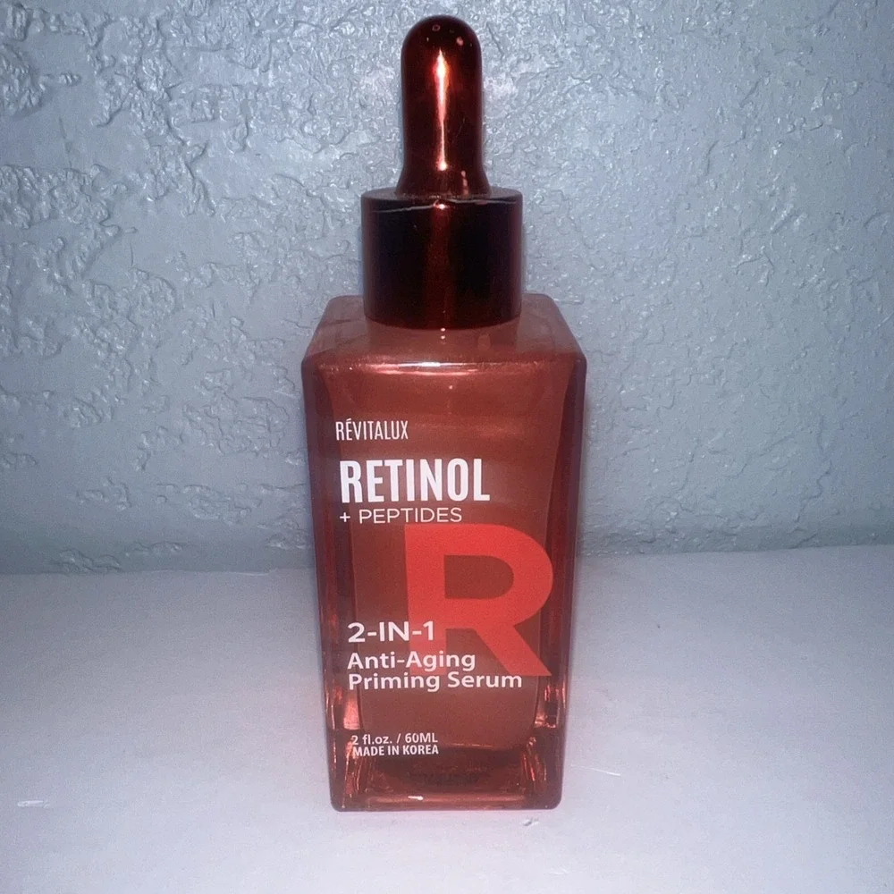 Revitalux Retinol+Peptides 2-in-1 Anti-Aging Priming Serum 2oz Exp 8/18/27-New‎